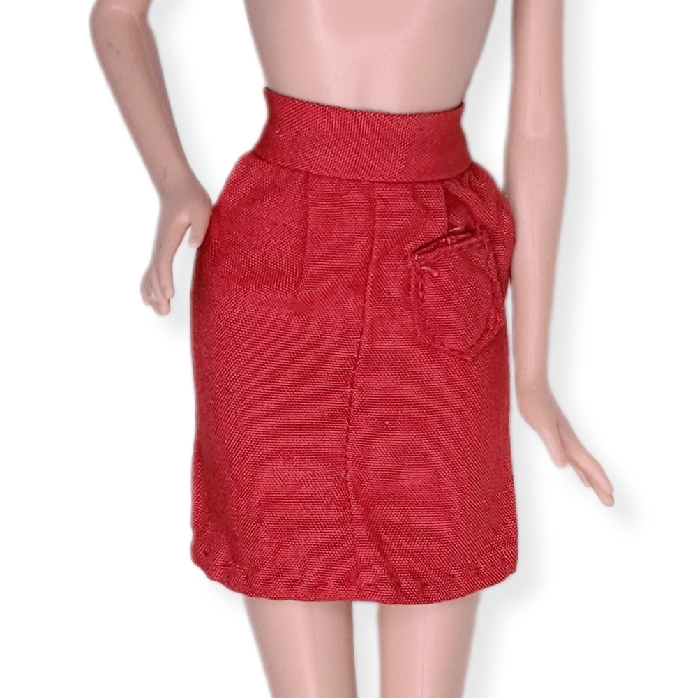 Barbie 1962/63 Mix N' Match PAK Skirt Red Sheath Pencil Knee Length Mattel Vtg